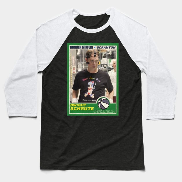 Dwight Schrute Basketball Trading Card Baseball T-Shirt by darklordpug